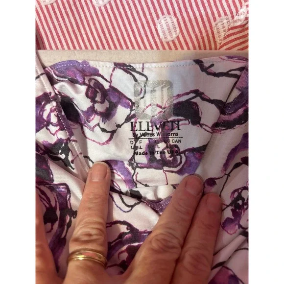 EleVen by Venus Williams Purple Floral Peplum Athletic Tennis Tank Top Large - Picture 3 of 3